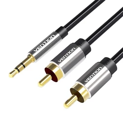 Καλώδιο 2xRCA jack to 3.5mm Vention BCFBJ 5m (black)