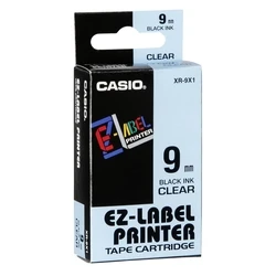 Casio XR-9WE1 Genuine Ink Ribbon 9 mm Black on White Tape, 8 m