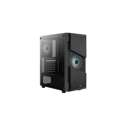 Aerocool Menace Saturn RGB Gaming Midi Tower Κουτί Υπολογιστή με Πλαϊνό Παράθυρο Μαύρο