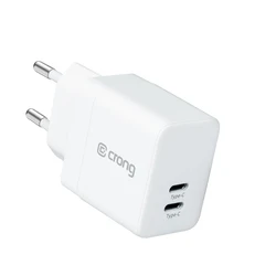 Crong Utra Compact Charger GaN 35W PD 3.0 2x USB-C (white)