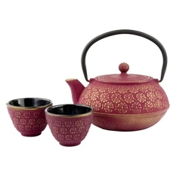 Bredemeijer Cast Iron Tea Set with Cup Gold Pink 600ml (3 pcs)