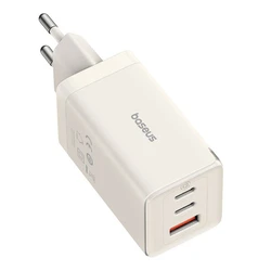 Φορτιστής Πρίζας Baseus GaN5 2x USB-C + USB, 65W + cable 1m (white)