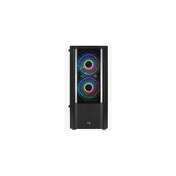 Aerocool Quantum v3 Gaming Midi Tower Κουτί Υπολογιστή με Πλαϊνό Παράθυρο και RGB Φωτισμό - Μαύρο