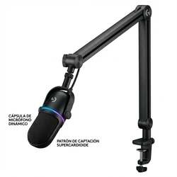 Μικρόφωνο Logitech Yeticaster GX Dynamic RGB Gaming with Lightsync and Boom Arm - Black