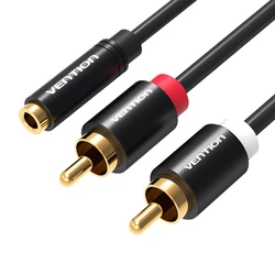Καλώδιο Ήχου Vention 3.5mm Female to 2x RCA Male VAB-R01-B100 1m Black