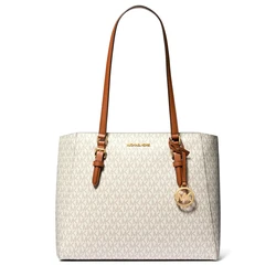 Michael Kors Σετ Υφασμάτινης Γυναικείας Τσάντας Ώμου Μπεζ (Vanilla) 35F3GCFT9TVAN