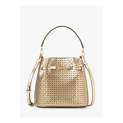Michael Kors Γυναικεία Υφασμάτινη Τσάντα Ώμου Χρυσή 35S6G2ZC1KPAL