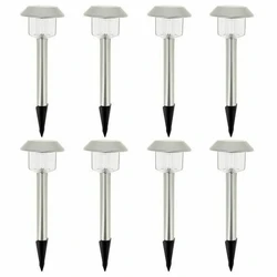 Ηλιακή Λάμπα Lumisky Alesia LED Ασημί Ανοξείδωτο ατσάλι Κρύο Λευκό (8 Μονάδες)