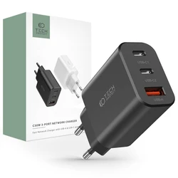 Tech-Protect C30W 3-port Network Charger PD 30W QC 3.0 Black