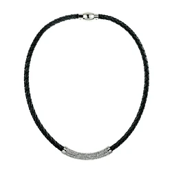 Γυναικείο Κολιέ Folli Follie 3N13F007Kc (45cm) Δερμάτινο Black