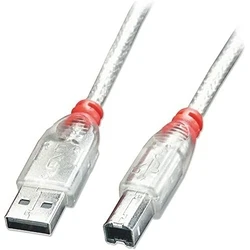 Καλώδιο USB A σε USB B Lindy 41753 Λευκό Διαφανές