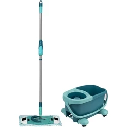 Leifheit Clean Twist M Ergo Mobile - Σετ Σφουγγαρίστρας με Κουβά 6L και Σύστημα Στύψιματος Spin-Stop
