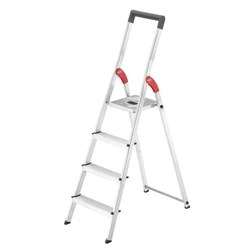 Hailo L51 StandardLine – 4-step Aluminum Safety Step Ladder