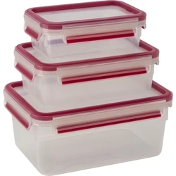Δοχεία αποθήκευσης τροφίμων Emsa Clip&Close 515584 3 τεμ. διαφανές/βατόμουρο