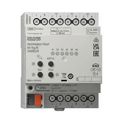 Jung 36006 1S R KNX θερμικός ενεργοποιητής θέρμανσης 6πλός με ρυθμιστή