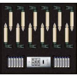Krinner SuperLight Bavaria Mini Σετ 12 Φλογάκια LED Ivory με Βάση