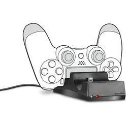 Αξεσουάρ για κονσόλες παιχνιδιών Speedlink JAZZ USB Charger για PS4 μαύρο, βάση φόρτισης για 2 χειριστήρια DUALSHOCK 4