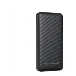 Realpower PB-10000 SSB, 10,000 mAh Power Bank (Solid-state battery), Black