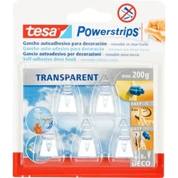 Tesa Powerstrips Deco Hooks διαφανή 200 g 5 τμχ