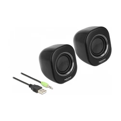 Delock Mini Stereo PC Speakers with 3.5 mm Jack and USB Power (MPN 27002)