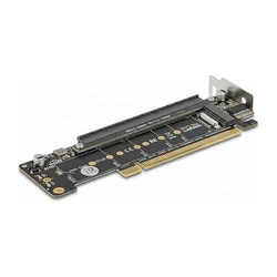 Delock PCI Express 4.0 x16 Riser Card with 2 × M.2 Key M NVMe Slots – Bifurcation (MPN 41802)