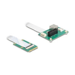 Delock Mini PCIe Plug to PCI Express x1 Slot Converter with Flexible Cable and USB Port (MPN 64345)