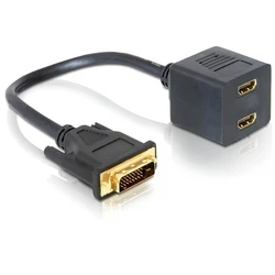 Delock Adapter DVI 24+1 Male to 2 x HDMI Female, Model 65069