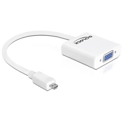Delock Αντάπτορας micro HDMI (αρσ.) -> VGA (θηλ.) λευκό, MPN 65347
