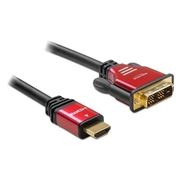 Delock HDMI σε DVI 24+1 (ST-ST) 5m επιχρυσωμένο καλώδιο προσαρμογέα, Μαύρο