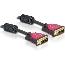 Delock Καλώδιο DVI 24+1 αρσενικό > DVI 24+1 αρσενικό 3 m μεταλλικό κόκκινο