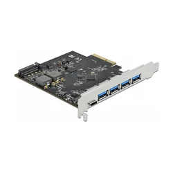 Delock PCI Express x4 κάρτα σε 1 x USB Type-C™ + 4 x USB Type-A - SuperSpeed USB 10 Gbps