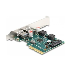 Delock PCI Express x4 κάρτα σε 2 x εξωτερικές θύρες USB 10 Gbps Type-A - Low Profile (MPN 90106)