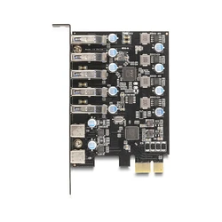 USB 5 Gbps PCI Express x1 κάρτα → 5x εξωτερικές θύρες Type-A + 2x εξωτερικές θύρες USB Type-C (DeLOCK)