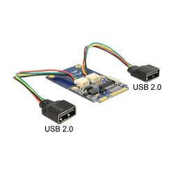Delock Mini PCIe I/O full size 2 x USB 2.0 Τύπου-A Θηλυκή (Item No. 95242)