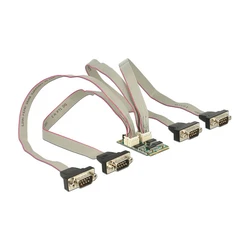 Delock MiniPCIe I/O (PCIe full size) 4 x Serial RS-232 with selectable voltage supply (MPN 95244)
