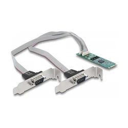 M.2 Κάρτα σε 2 x Σειριακές RS-232 DB9 με Standard και Low Profile Πλαϊνές Πλακέτες