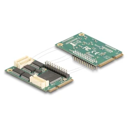 Delock Mini PCIe I/O κάρτα (full size) με 4 x σειριακές θύρες RS-232 και 1 x παράλληλη θύρα (Μοντέλο 95279)