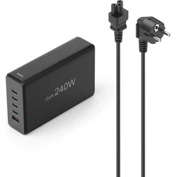 Hama σταθμός φόρτισης GaN 240W, 4×USB‑C & 1×USB‑A, μαύρο (MPN 201977)