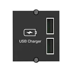 Bachmann USB A/A 15W Διπλός Φορτιστής, 2x Typ A 5V/2,4A GST18, μαύρο, 0,2 m