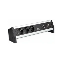 Bachmann DESK επιτραπέζιο module με 3x CEE7/3 και 2x CM‑CAT6A