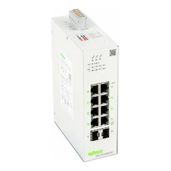 WAGO Lean-Managed Switch 852-1813/000-001 — 8x 1000Base‑T RJ45, 2x SFP 1000Base‑SX/L, 8x PoE+