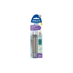 Pelikan Σετ 2 Μολύβια Griffix Jumbo B με Γόμα Γκρι 817028