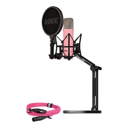 RØDE NT1 Signature Series + XLR Καλώδιο + Επιτραπέζιος Βραχίονας Στούντιο (Ροζ) - Πακέτο