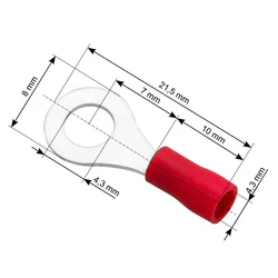 Electrical Terminal Ring Connector 4 3mm Set of 100