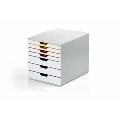 Durable VARICOLOR Plastic Drawer Box / Desk Organizer, 7 Compartments, 29.2 x 35.6 x 28 cm