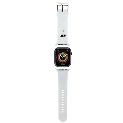 Strap Karl Lagerfeld KLAWLSLKNH Apple Watch 4/5/6/7/SE/8/9/Ultra 44/45/49mm strap 3D Rubber Karl Head white