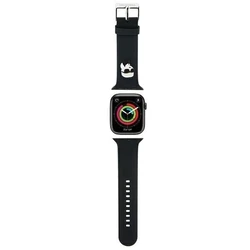 Belt Karl Lagerfeld KLAWLSLKNK Apple Watch 4/5/6/7/SE/8/9/Ultra 44/45/49mm strap 3D Rubber Karl Head black