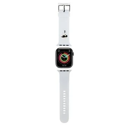 Belt Karl Lagerfeld KLAWMSLKNH Apple Watch 4/5/6/7/SE/8/9/10 40/41/42mm strap 3D Rubber Karl Head white