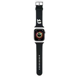 Strap Karl Lagerfeld KLAWMSLKNK Apple Watch 4/5/6/7/SE/8/9/10 40/41/42mm strap 3D Rubber Karl Head Black