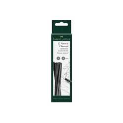 Faber-Castell Φυσική Ξυλοκάρβουνο Pitt 5–8 mm (12 τεμ.) - Μαύρο